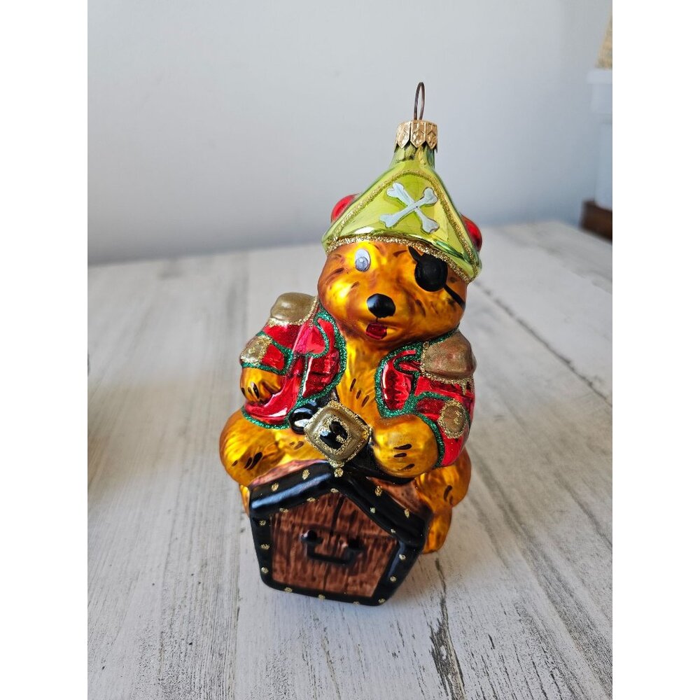 Radko yo ho‎ ho Pirate treasure ornament glass vintage Xmas tree